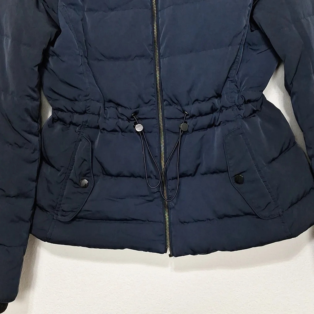 Zara Dark Blue Puffer Coat - Picture 8 of 13